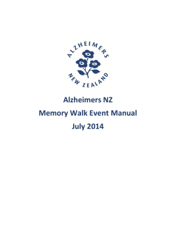 Alzheimers NZ Memory Walk Event Manual July 2014