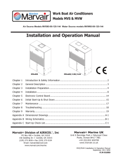 Installation and Operation Manual Work Boat Air Conditioners Models MVS &amp; MVW