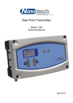 Dew Point Transmitter Model 1738 Technical Manual April 2014