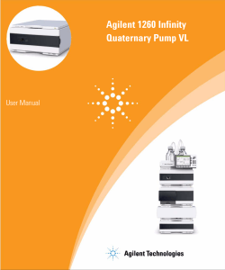 Agilent 1260 Infinity Quaternary Pump VL User Manual Agilent Technologies