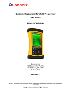  Quasonix Ruggedized Handheld Programmer User Manual