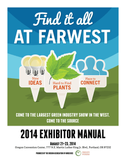 2014 Exhibitor MANUAL IDEAS PLANTS CONNECT