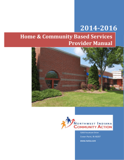 2014-2016 Home &amp; Community Based Services Provider Manual i