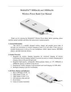 MobilePal™ 8000mAh and 10000mAh Wireless Power Bank User Manual