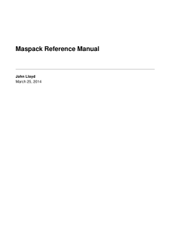 Maspack Reference Manual John Lloyd March 25, 2014