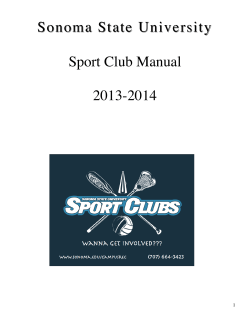 Sonoma State University  Sport Club Manual 2013-2014