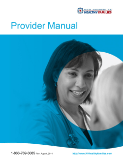 Provider Manual  1-866-769-3085