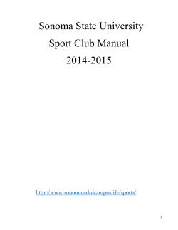 Sonoma State University Sport Club Manual 2014-2015