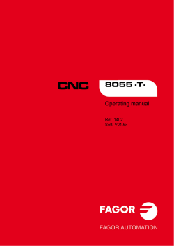 CNC 8055 ·T· Operating manual Ref. 1402