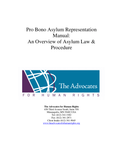 Pro Bono Asylum Representation Manual: An Overview of Asylum Law &amp;