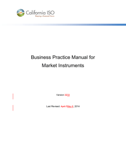 Business Practice Manual for Market Instruments  Version
