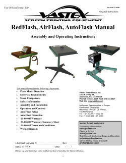 RedFlash, AirFlash, AutoFlash Manual Assembly and Operating Instructions Flash Model Overview Electrical Requirements