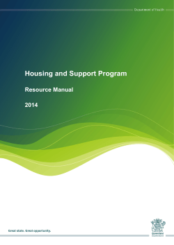 Housing and Support Program Resource Manual 2014