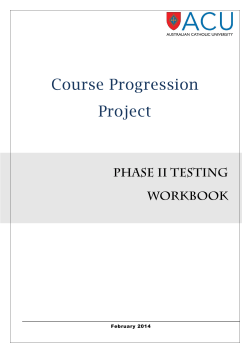 Course Progression Project Phase II Testing Workbook