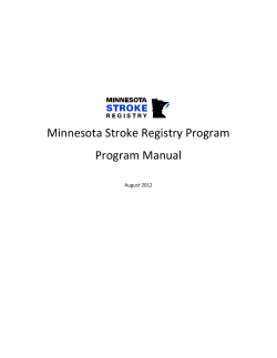 Minnesota Stroke Registry Program Program Manual August 2012
