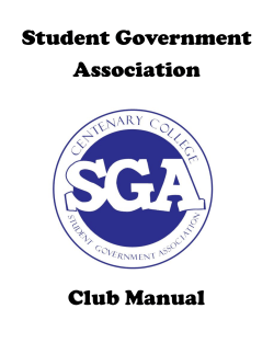 Student Government Association Club Manual