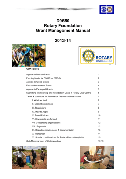 D9650 Rotary Foundation Grant Management Manual