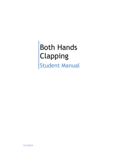 Both Hands Clapping Student Manual