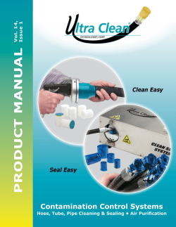 PRODUCT MANUAL Contamination Control Systems Clean Easy
