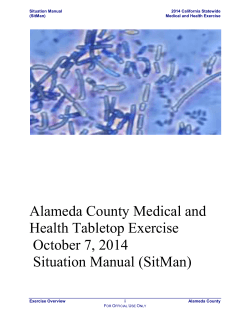 Alameda County Medical and Health Tabletop Exercise October 7, 2014