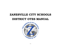 ZANESVILLE CITY SCHOOLS DISTRICT OTES MANUAL  - 1 -