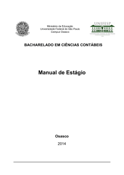 Manual de Estágio BACHARELADO EM CIÊNCIAS CONTÁBEIS Osasco