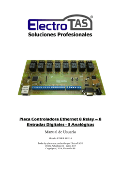 Placa Controladora Ethernet 8 Relay – 8 Manual de Usuario