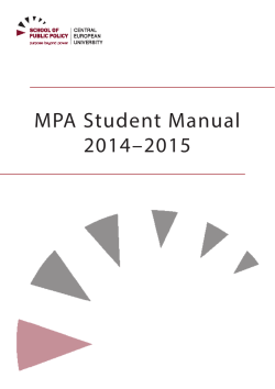 MPA Student Manual 2014–2015