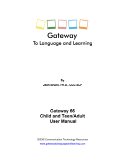 Gateway 66 Child and Teen/Adult User Manual