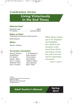 Living Victoriously in the End Times Celebration Series Editorial Staff
