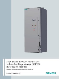 Type Series 81000 solid-state reduced-voltage starter (SSRVS) instruction manual