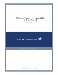 USB Audio/Video Codec Model 2253 Hardware Manual Version 1.2.1 | February 2014