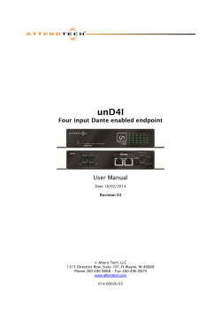 unD4I Four input Dante enabled endpoint User Manual