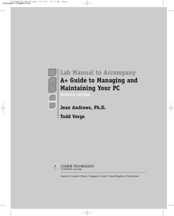 Lab Manual to Accompany A+ Guide to Managing and Maintaining Your PC