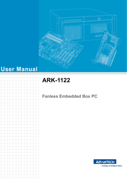 User Manual ARK-1122 Fanless Embedded Box PC