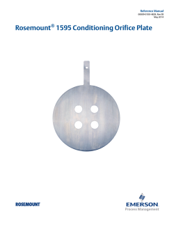 Rosemount 1595 Conditioning Orifice Plate ® Reference Manual