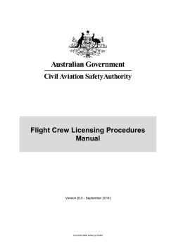 Flight Crew Licensing Procedures Manual Version [8.0 - September 2014]