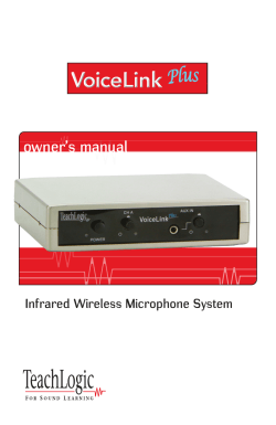 owner’s manual Infrared Wireless Microphone System