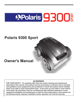 Polaris 9300 Sport Owner's Manual WARNING