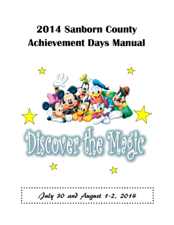 2014 Sanborn County Achievement Days Manual July 30 and August 1-2, 2014