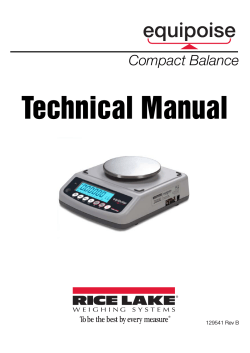 Equipoise Compact Balance Technical Manual