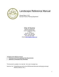 Landscape Reference Manual City of Aurora