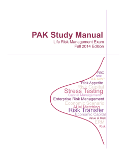 PAK Study Manual Stress Testing Risk Transfer Risk Capital