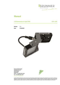 Manual LED illumination In-Sight7000 GER.1105