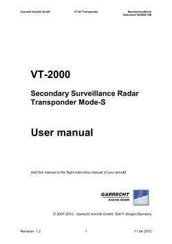 VT-2000 User manual  Secondary Surveillance Radar