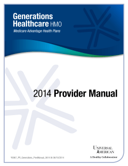 2014 Provider Manual Y0067_PR_Generations_ProvManual_0614 IA 06/10/2014