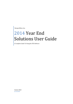 2014  Year End Solutions User Guide