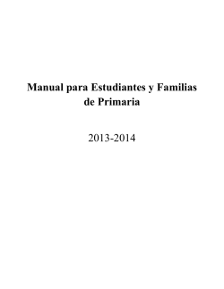 2013-2014 Manual para Estudiantes y Familias de Primaria