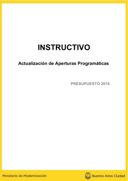 INSTRUCTIVO Actualización de Aperturas Programáticas PRESUPUESTO 2014