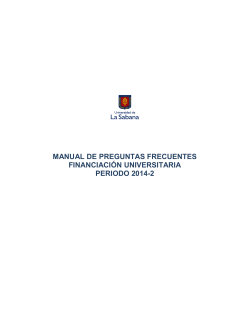 MANUAL DE PREGUNTAS FRECUENTES FINANCIACIÓN UNIVERSITARIA PERIODO 2014-2